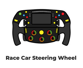 Race Car steering wheel, vector illustration.