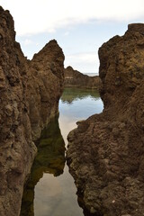 The beautiful mountains and coastline on Madeira Island in Portugal