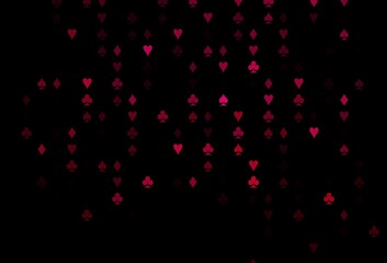 Fototapeta na wymiar Dark Pink vector template with poker symbols.