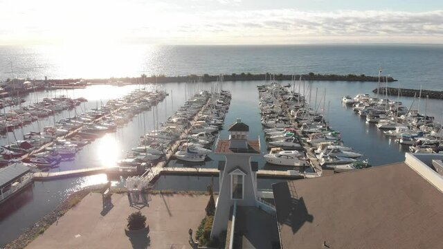 4k Aerial Drone Footage of a Marina