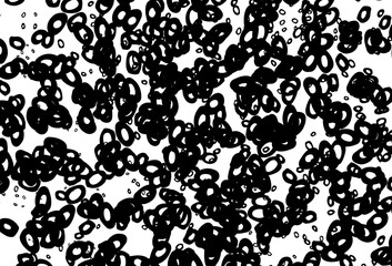 Black and white vector background with bubbles.