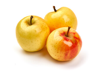 Golden delicious apple, isolated on white background