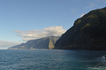 The stunning coastline and dramatic mountain landscape on the Island of Madeira in Portugal