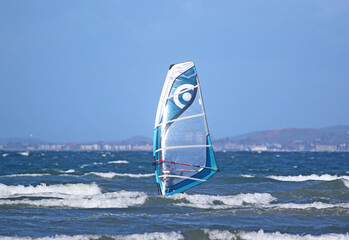Windsurfer off Barassie Beach, Troon, Scotland
