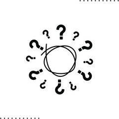 questions vector icon in outlines