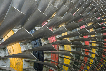 detail of an old steam turbine