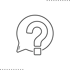 Question mark, service, support vector icon in outlines