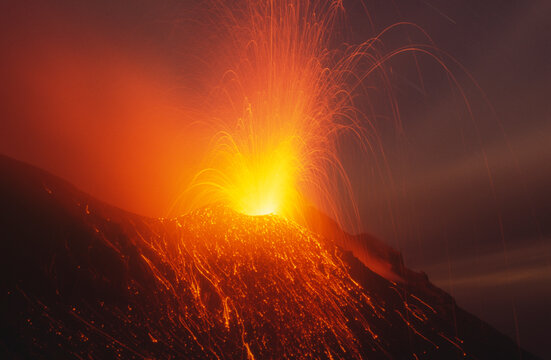 Stromboli eruption north east crater