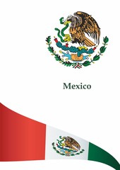 Flag of Mexico, United Mexican States. Template for award design, an official document with the flag of Mexico. Bright, colorful vector illustration.