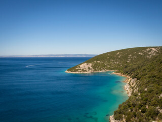 Fototapeta na wymiar Lovely beach on island rab in croatia