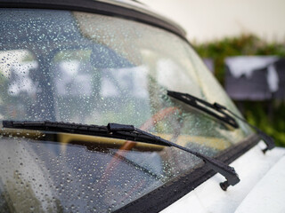 Windscreen wiper on a classic car oldtimer - obrazy, fototapety, plakaty