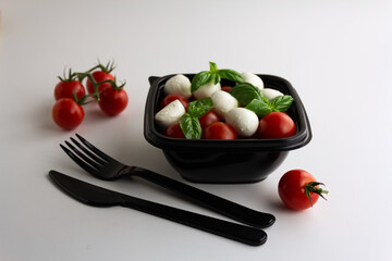 Takeaway healthy food on a light background