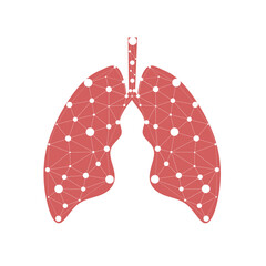 Healthy lungs 3d medicine connected model. Triangle connected dots point. Online doctor World Tuberculosis day modern innovative technology vector illustration. Abstract human lung with dots and links