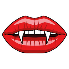 Vampire lips with fangs