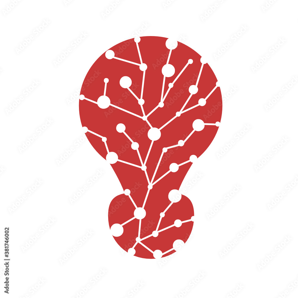 Poster lamp bulb low poly design with connecting dots, stars. internet technology icon triangle polygonal n