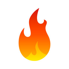 Fire icon vector isolated from background. Color gradient fire icon in modern flat style