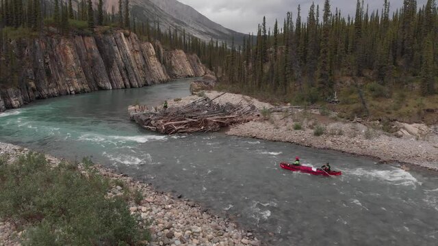 White Water Canoeing Aerial Footage