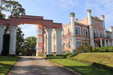 Birini manor house by the lake is a beautiful attraction in Latvia Autumn 2020