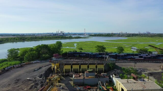 Aerial View of an Industrial Asphalt Gravel Site Manufacturer