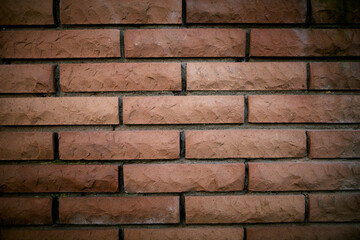 brickstone wall red colored, background photo with copy space