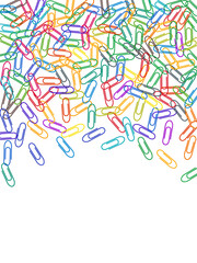 Stationary paperclips isolated on white background