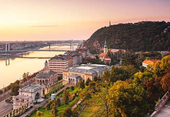 Nice autumnal sunset over Budapest, Hungary