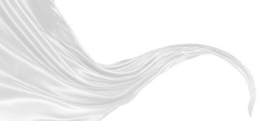 Naklejka premium Beautiful flowing fabric of white wavy silk or satin. 3d rendering image.