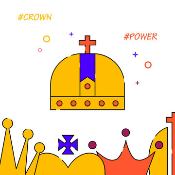 Royal crown filled line icon, simple illustration