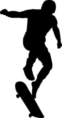 Silhouette Design from the Skateboard in Black with Sports Theme