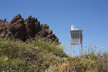 Sentry box that protects the meteorological data collection instruments