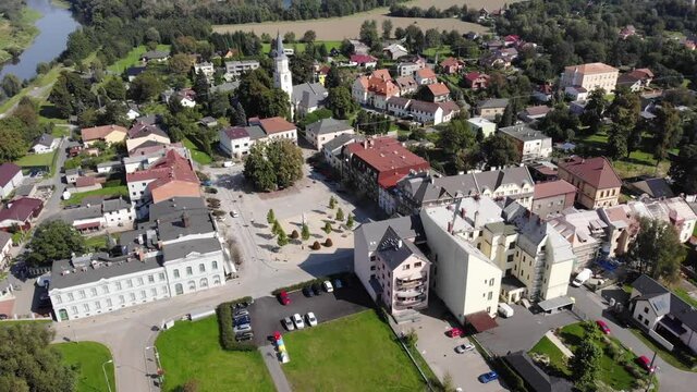 rynek w Starym Bohuminie w Czechach z lotu ptaka
