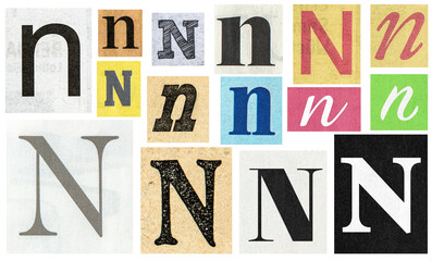 Paper cut letter N Old newspaper cutouts creative crafting