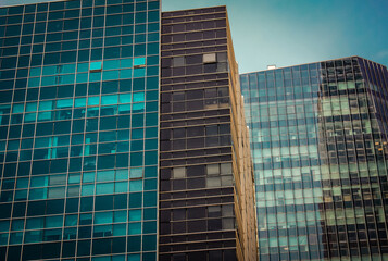 View of the facade of a modern building in the city center of Tel Aviv in Israel
