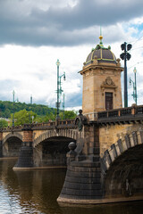 Most Legii or bridge of legions on the Vltava river in Prague