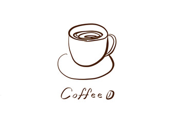 コーヒーカップとコーヒー豆のイラスト