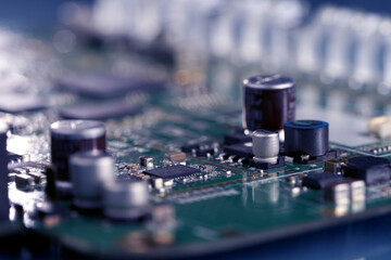Fototapeta na wymiar close up of electronic circuit board
