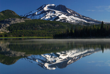 South Sister mountain reflected in Sparks Lake Oregon