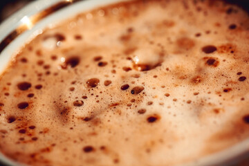 Coffee foam macro.