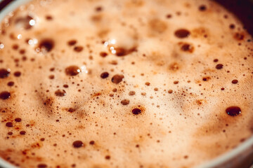 Coffee foam macro.