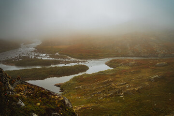 Rzeka Bjoreio lub Bjoreia w Parku Narodowym Hardangervidda