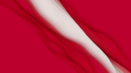 Paper cut abstract background. Vector 3D red and white carving art. Paper craft landscape with gradient fade colors. Minimalistic design for business presentations, flyers, posters.