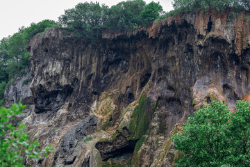 Beautiful shot of a dried-up waterfall.