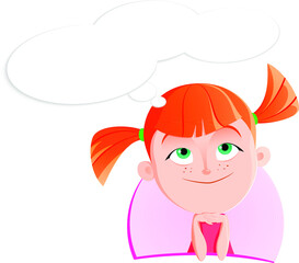 Cartoon girl face emotion expression avatar 