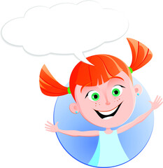 Cartoon girl face emotion expression avatar 