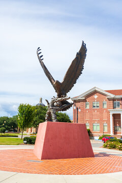 Golden Eagle Statue On The Campus Of University Of Southern Mississippi In Hattiesburg