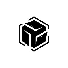 Modern cube logo design vector