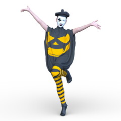 ハロウィンコスチュームの女性