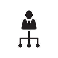 Business man hierarchy icon, leader network icon