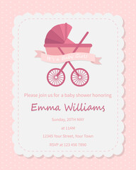 Cute design elements for baby shower invitation. Vector illustration. 