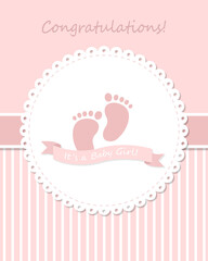 Cute design elements for baby shower invitation. Vector illustration. 
